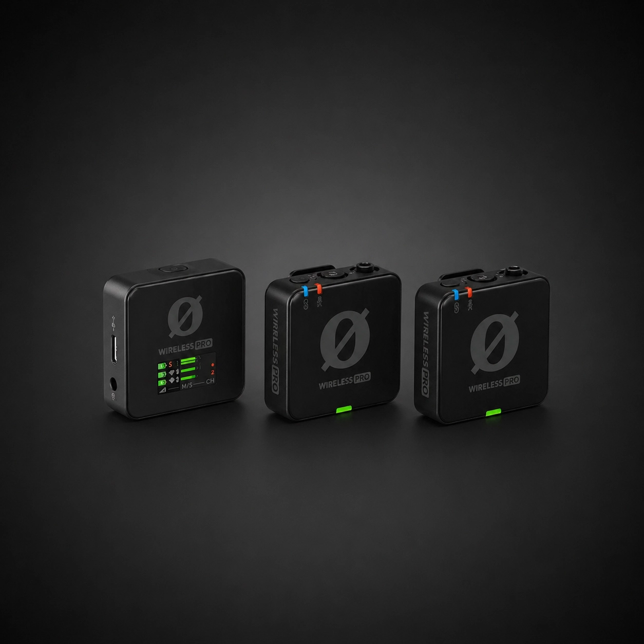 RØDE Wireless PRO microphone system isolated on a black background